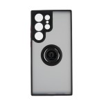 Capac Protectie Spate Colectia Soft Shape With Ring Pentru Samsung Galaxy S23 Ultra - Negru Rosu