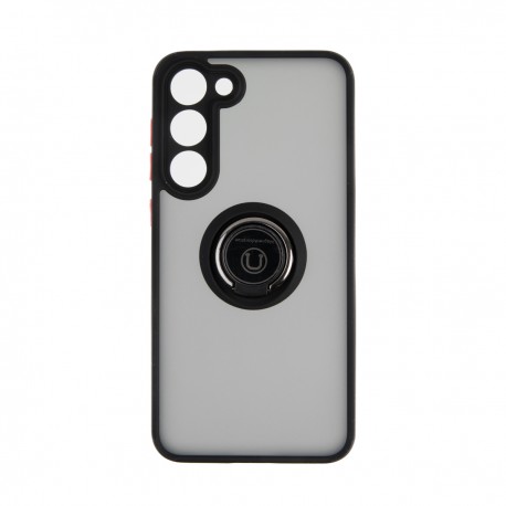 Capac Protectie Spate Colectia Soft Shape With Ring Pentru Samsung Galaxy S23 Plus - Negru Rosu