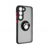 Capac Protectie Spate Colectia Soft Shape With Ring Pentru Samsung Galaxy S23 - Negru Rosu