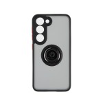 Capac Protectie Spate Colectia Soft Shape With Ring Pentru Samsung Galaxy S23 - Negru Rosu