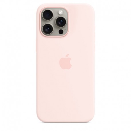 Capac Protectie Spate Apple Din Silicon Cu Magsafe Pentru iPhone 15 Pro Max - Roz