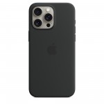 Capac Protectie Spate Apple Din Silicon Cu Magsafe Pentru iPhone 15 Pro - Negru