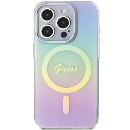 Capac Protectie Spate Guess Magsafe Pentru iPhone 15 Pro Max Colectia Iridescent - Mov