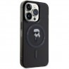 Capac Protectie Spate Karl Lagerfeld Magsafe Pentru iPhone 15 Pro Colectia Iml Ikonik  - Negru