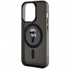 Capac Protectie Spate Karl Lagerfeld Magsafe Pentru iPhone 15 Pro Colectia Iml Ikonik  - Negru
