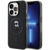 Capac Protectie Spate Karl Lagerfeld Magsafe Pentru iPhone 15 Pro Colectia Iml Ikonik  - Negru