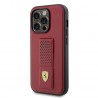 Capac Protectie Spate Ferrari Pentru iPhone 15 Pro Colectia Grip Stand Perforated - Rosu