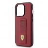 Capac Protectie Spate Ferrari Pentru iPhone 15 Pro Colectia Grip Stand Perforated - Rosu