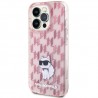 Capac Protectie Spate Karl Lagerfeld Pentru iPhone 15 Pro Max Colectia Monogram  - Roz
