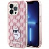 Capac Protectie Spate Karl Lagerfeld Pentru iPhone 15 Pro Max Colectia Monogram  - Roz