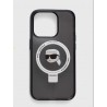 Capac Protectie Spate Karl Lagerfeld Magsafe Pentru iPhone 15 Pro Max Colectia Ringstand Karl - Negru