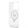 Capac Protectie Spate Karl Lagerfeld Magsafe Pentru iPhone 15 Pro Colectia Ringstand Choupette - Transparent