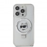 Capac Protectie Spate Karl Lagerfeld Magsafe Pentru iPhone 15 Pro Colectia Ringstand Choupette - Transparent