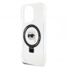 Capac Protectie Spate Karl Lagerfeld Magsafe Pentru iPhone 15 Pro Max Colectia Ringstand Karl - Transparent