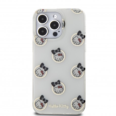 Capac Protectie Spate Hello Kitty Pentru iPhone 15 Pro Max Colectia Bubble - Alb