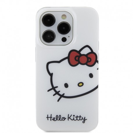 Capac Protectie Spate Hello Kitty Pentru iPhone 15 Pro Max Colectia Head - Alb