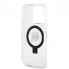 Capac Protectie Spate Karl Lagerfeld Magsafe Pentru iPhone 15 Pro Colectia Ringstand Karl Head  - Alb