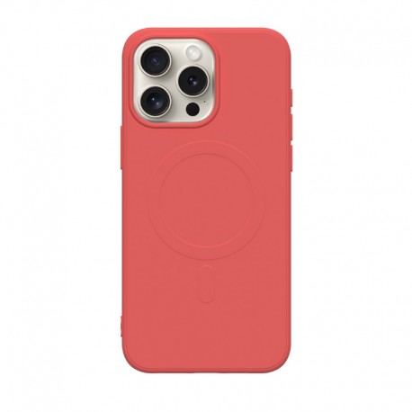 Capac Protectie Spate Cellara Tpu Soft Magsafe Pentru iPhone 15 Pro Max - Rosu Deschis