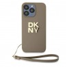 Capac Protectie Spate Dkny Pentru Iphone 15 Pro Colectia Stack Logo Cu Snur - Bej