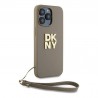 Capac Protectie Spate Dkny Pentru Iphone 15 Pro Colectia Stack Logo Cu Snur - Bej