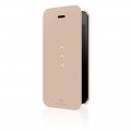 Husa Book White Diamonds pentru iPhone 5 5s SE Colectia Crystal - Auriu