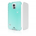 Husa Book White Diamonds pentru Samsung Galaxy S5 Colectia Heartbeat - Verde