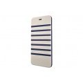 Husa Book Jean Paul Gaultier pentru iPhone 6 6s Jean Paul Gaultier Colectia Mariniere - Alb cu Bleu