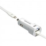 Incarcator auto 4800 ma iPhone 5 si extraslot usb Colectia booster - Alb