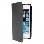Book din Piele pentru iPhone 5/5S Colectia neat - Negru