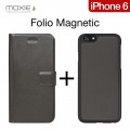 Husa Book Moxie cu Carcasa Detasabila pentru iPhone 6 6s - Gri