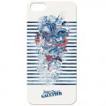 Capac Protectie Spate Jean Paul Gaultier pentru iPhone 5 5s SE Colectia Tatoo - Albastru