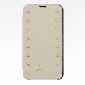 Husa Book Guess cu Tinte pentru iPhone 6 6s Colectia Studded - Crem