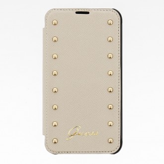 Book Guess Cu Tinte Pentru Iphone 6 4.7 Inch Colectia Studded - Crem