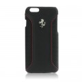 Capac Protectie Spate Ferrari din Piele pentru iPhone 6 6s Colectia F12 - Negru