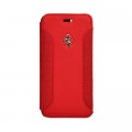 Husa Book Ferrari din Piele pentru iPhone 6 6s Colectia F12 - Rosu