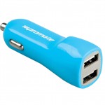 Incarcator Auto Promate Cu 2 Slot-uri Usb Colectia Vivid - Bleu