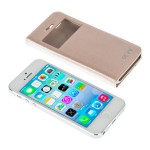 Book S-view Cellara Din Piele Pentru Iphone 5/5s - Auriu