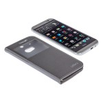 Book S-view Cellara Din Piele Pentru Htc One M8 - Argintiu