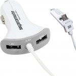 Incarcator Auto Promate 4.8a Cu 2 Slot-uri Usb Colectia Booster Duo - Alb