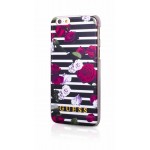 Capac Protectie Spate Guess Pentru Iphone 6 4.7 Inch Cu Dungi Si Trandafiri