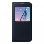 Book S-view Samsung Textil Pentru Samsung Galaxy S6 - Bleumarin