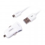 Incarcator Auto Cellara 2a Cu Cablu Detasabil Micro Usb - Alb