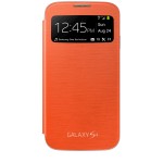 Book Portocaliu S-View Samsung pentru Galaxy S4