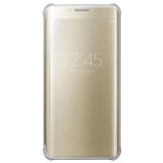 Book Clear View Samsung Pentru Samsung Galaxy S6 Edge Plus - Auriu