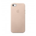 Capac Protectie Spate Apple din Piele pentru iPhone 5 5s SE - Bej