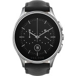Smartwatch Vector Luna Argintiu - Curea Piele Neagra - Marime Standard