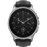 Smartwatch Vector Luna Argintiu - Curea Piele Neagra - Marime Standard