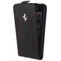Husa Flip Ferarri din Piele pentru iPhone 5 5s SE - Negru