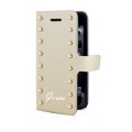 Husa Book Guess pentru iPhone 5 5s SE Colectia Studded - Crem