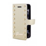 Book Guess Crem pentru iPhone 5-5S - Colectia Studded